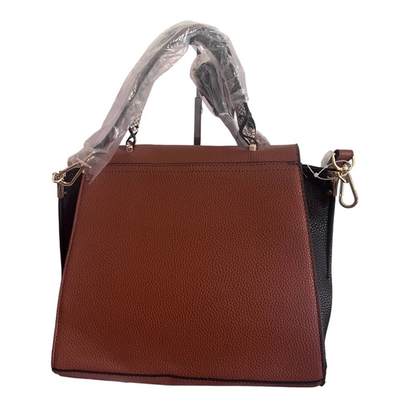 Steve Madden Cognac Animal Print Brown Squared Purse Adjustable Strap - Picture 2 of 5
